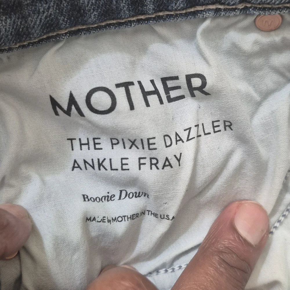 Mother The Pixie Dazzler Ankle Fray In Boogie Down Cotton Stretch Jeans(27) - Picture 12 of 13